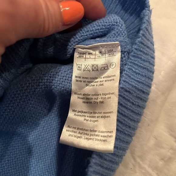 Damart Classic Cardigan Large Blue Acrylic sweater excellent pre owned condition - Picture 5 of 12